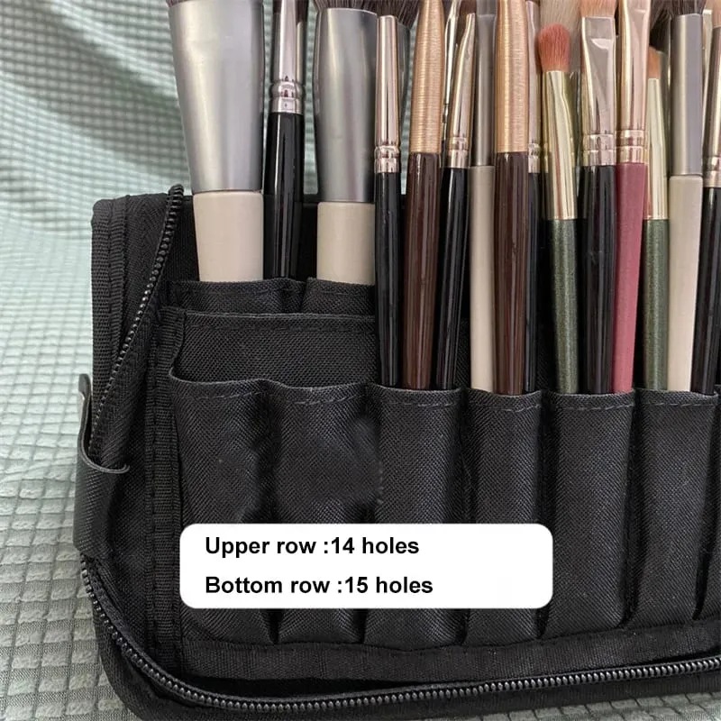 29 Holes Foldable Makeup Brush Bag Women Cosmetic Brushes Storage Bag Makeup Tools Organizer Waterproof Nylon Makeup Storage Bag — image 4