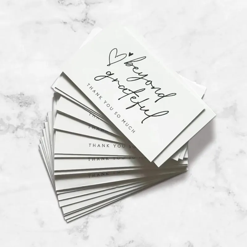 30pcs/pack White Thank You Card For Supporting Business Package Decoration Business Card Handmade With Love Label