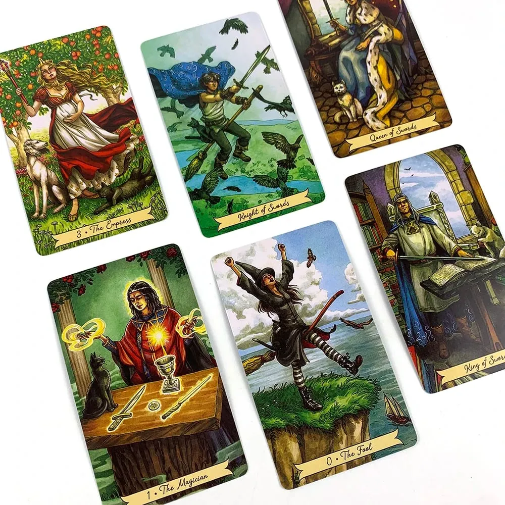 1 Box Everyday Witch Tarot Deck with Guidebook - 78 Card Set Witchcraft Themed Party Game Practical Magic Tarot Cards