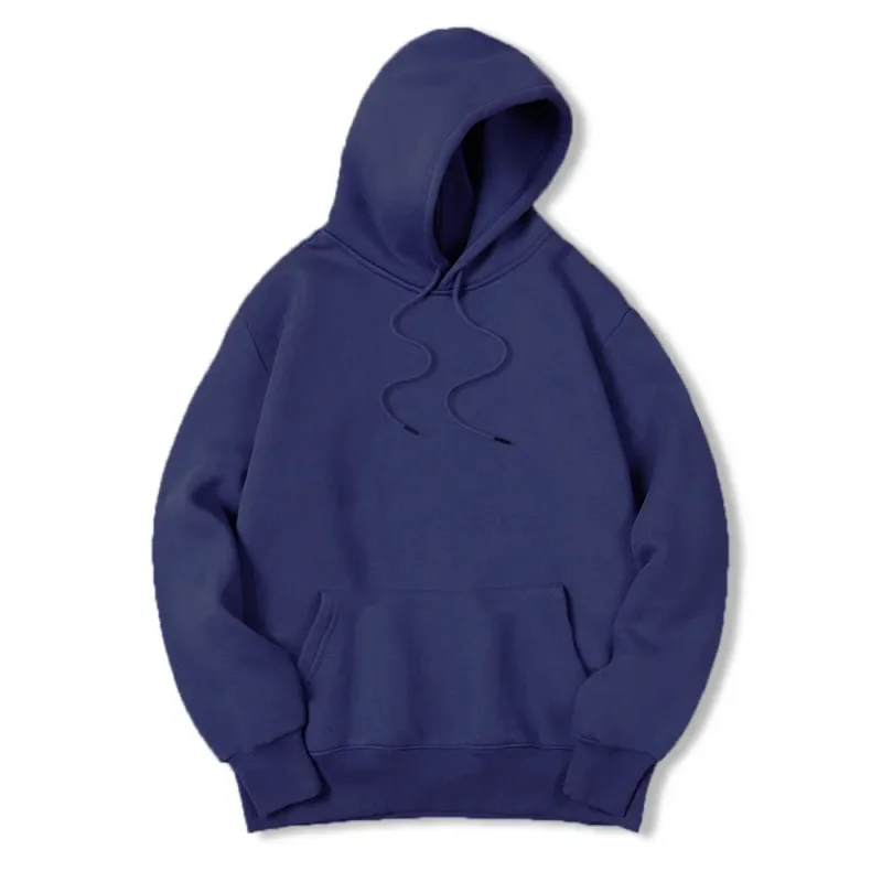 2025 Men's Solid Color Hooded Sweaters Men's Warm Wool Sweater Fashionable Street Clothing Loose Breathable Jersey Brand Hooded — image 4