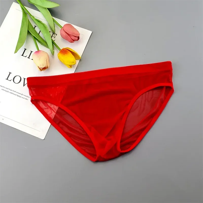 Pakaian Dalam Transparan Ukuran Plus Celana Dalam Seksi Tembus Pandang untuk Pria dengan Kantong Nilon Hombre Slip Celana Dalam Pria Sejuk XL-4XL — image 14
