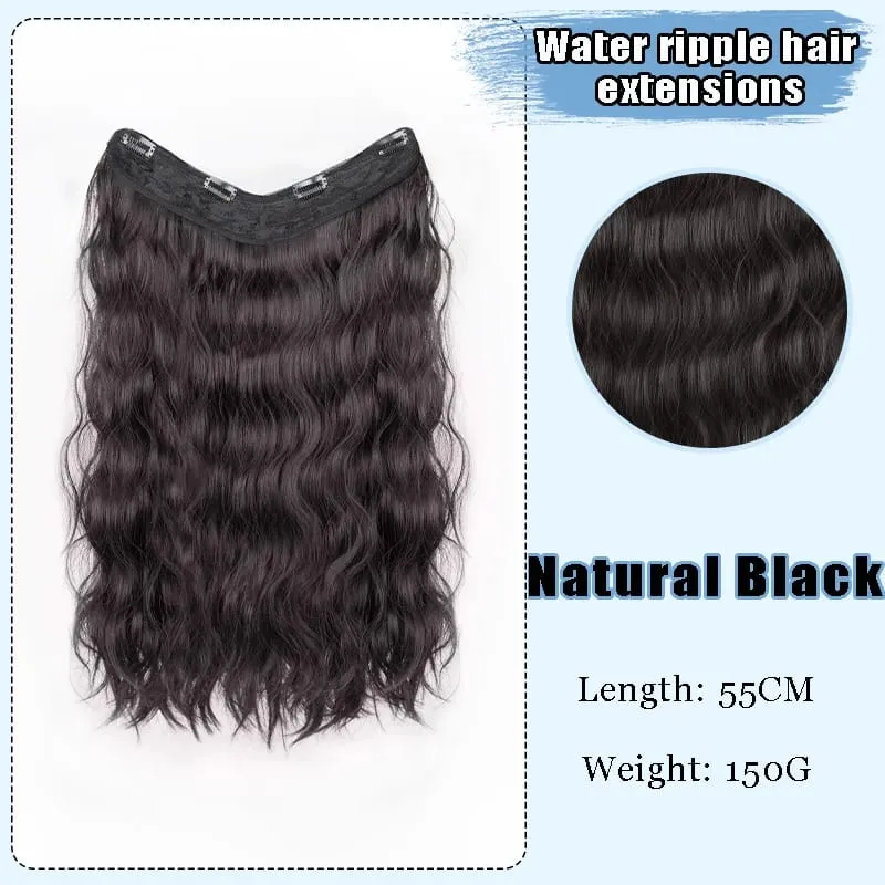 Part Synthetic Clip In Hair Extension Long Thick Curly Natural Blonde Flase Hair Hairpieces For Women Heat Resistant — image 16