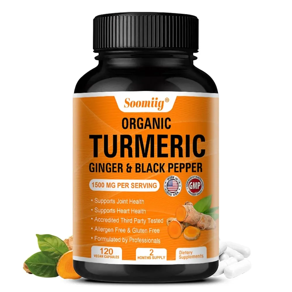 Turmeric Curcumin with Black Pepper Extract 1500mg Joint & Immune Health Support - High Absorption Turmeric Supplement NON-GMO — image 2