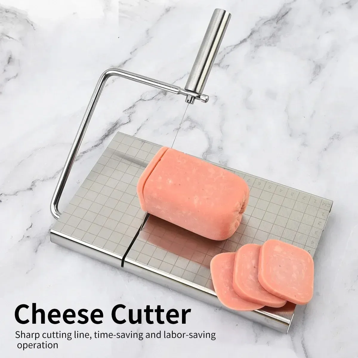 Cheese and Butter Slicers with Wire Cheese Adjustable Cheese Cutter Board 5pcs Replacement Stainless Steel Cutting Wire — image 1