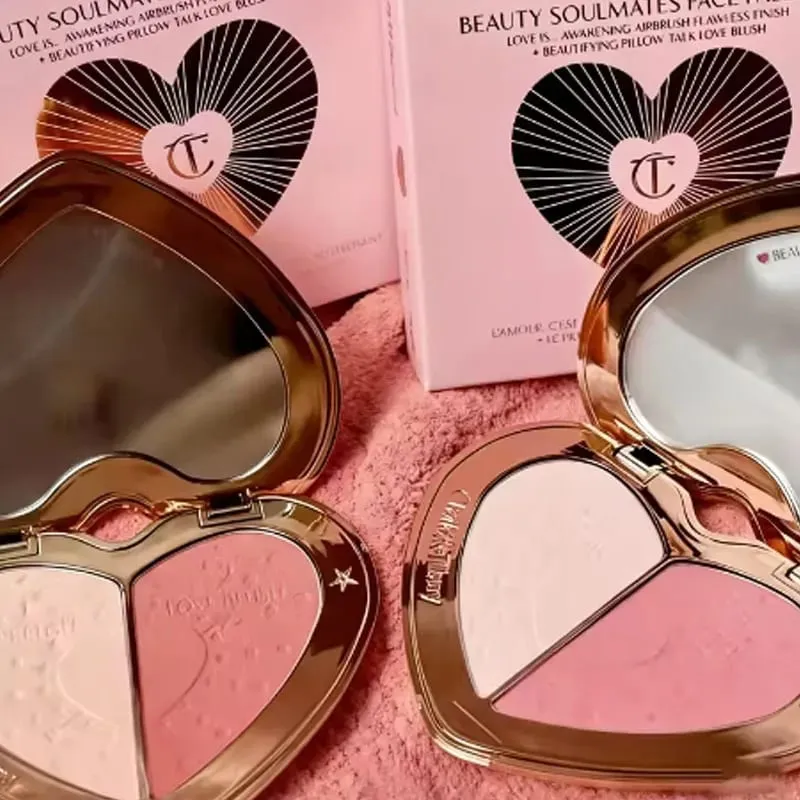 New CT Nature Easy To Color Aesthetic Scenery Eye Shadow Starlight Pink Soft Light Bicolor Disc Two Color Heart Blush Cosmetics — image 4