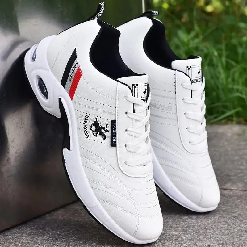 Men's leather sneakers Casual versatile shoes Outdoor non slip running footwear Fashion men's board shoes Zapatos Homme — image 3