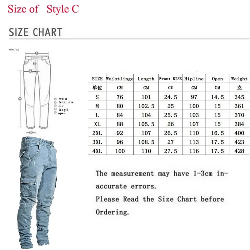 New Autumn Men Pants Casual Tactical Jeans Male Multiple Pockets Cargo Pant Casual Straight Dimem Jeans Trousers Plus Size S-4Xl — image 5