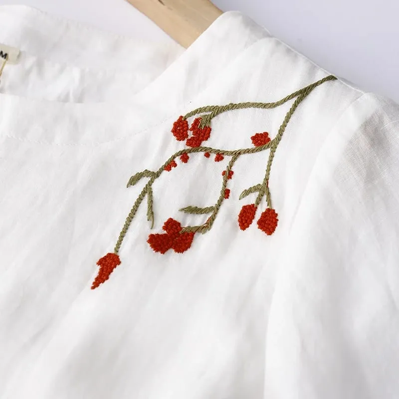 Verão vintage bordado branco vestidos longos para mulher 2026 casual respirável cor sólida vestido fino femme robe roupas elegantes