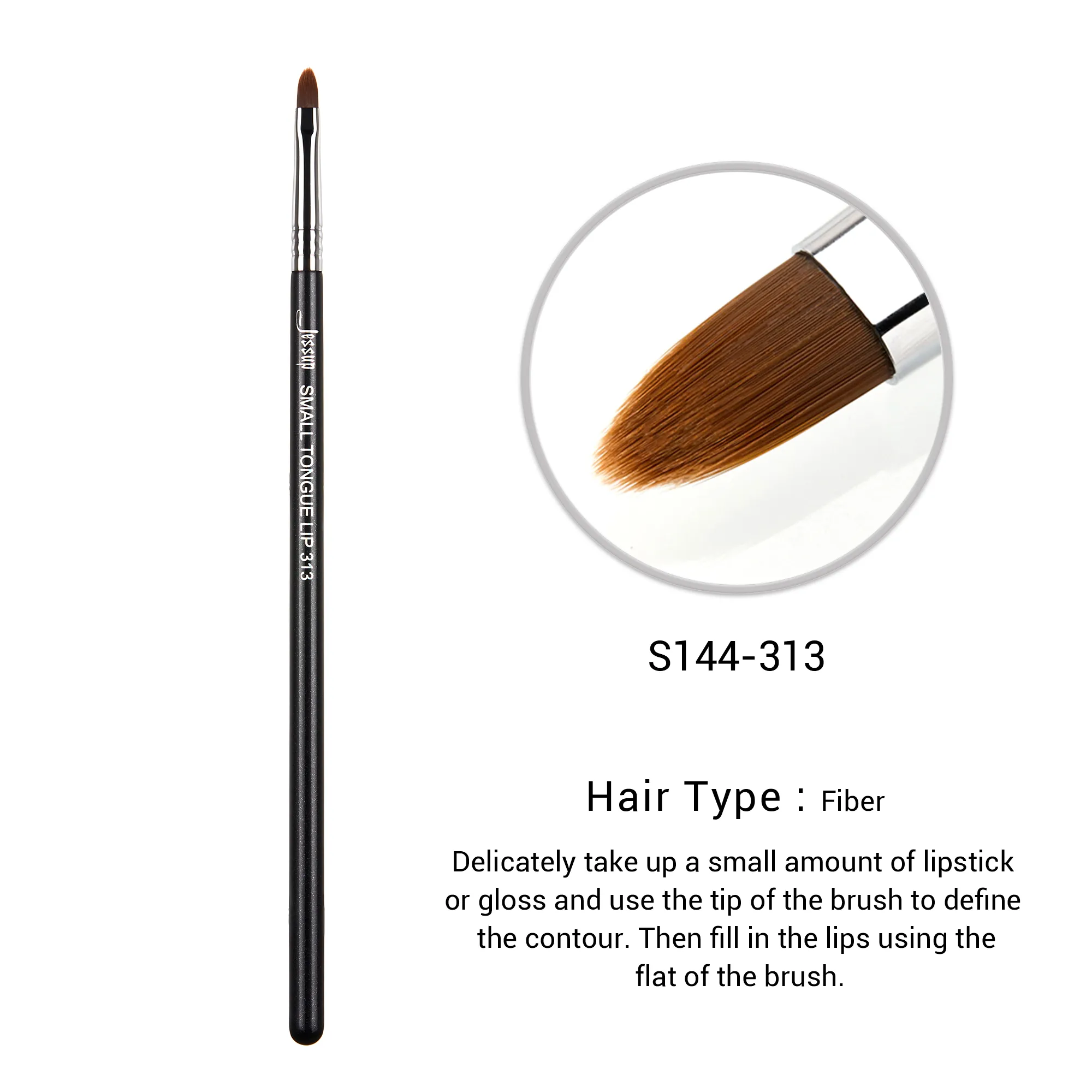 Jessup Lip Brush Professional Lip Makeup Brushes for Lipstick Streak-Free Application Small Tongue Shape Contour Define Lips — image 2