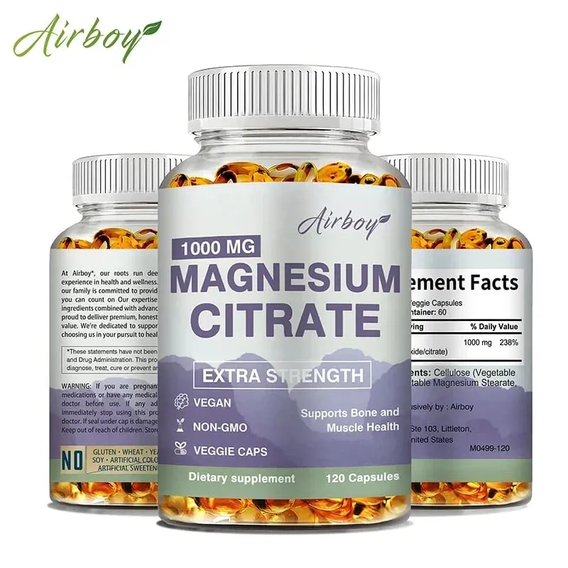Magnesium Citrate - Supplement for Stress Relaxation Bone Sleep Heart Health Nerve Muscle & MetabolismSupplementsSupplemen — image 2