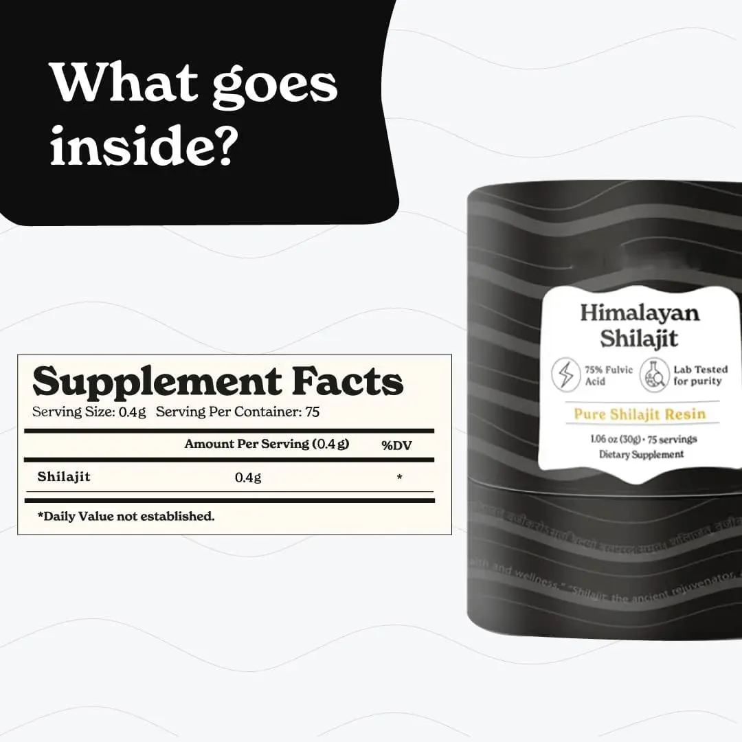 Pure Himalayan Shilajit Resin High Potency for Men & Women 85+ Trace Minerals for Stamina and Muscle Bulding Free Shipping