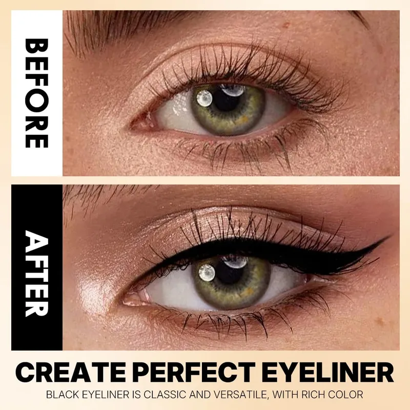 3pcs/SET Black Series Makeup Set Matte Waterproof Lipstick Black Waterproof Eyeliner Eyeshadow Pen Perfect for Halloween — image 2
