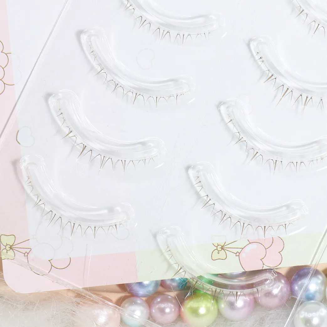 Menglu 4-7mm Brown Under Lashes Little Flame Lower Eyelashes W-41 Natural Short Style Imitation Hand Painting Fake Eye Lashes — image 4
