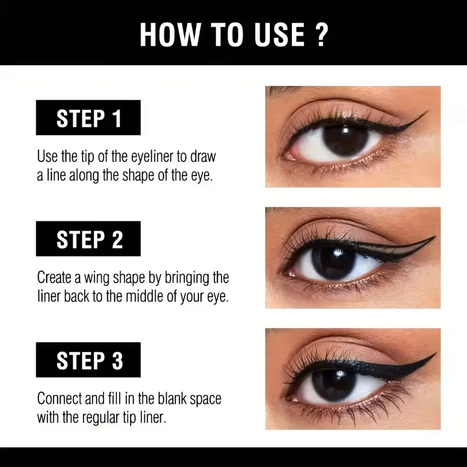 Long-lasting smooth matte finish water-resistant and stain-resistant liquid eyeliner pen eye makeup eyeliner cosmetic product — image 5