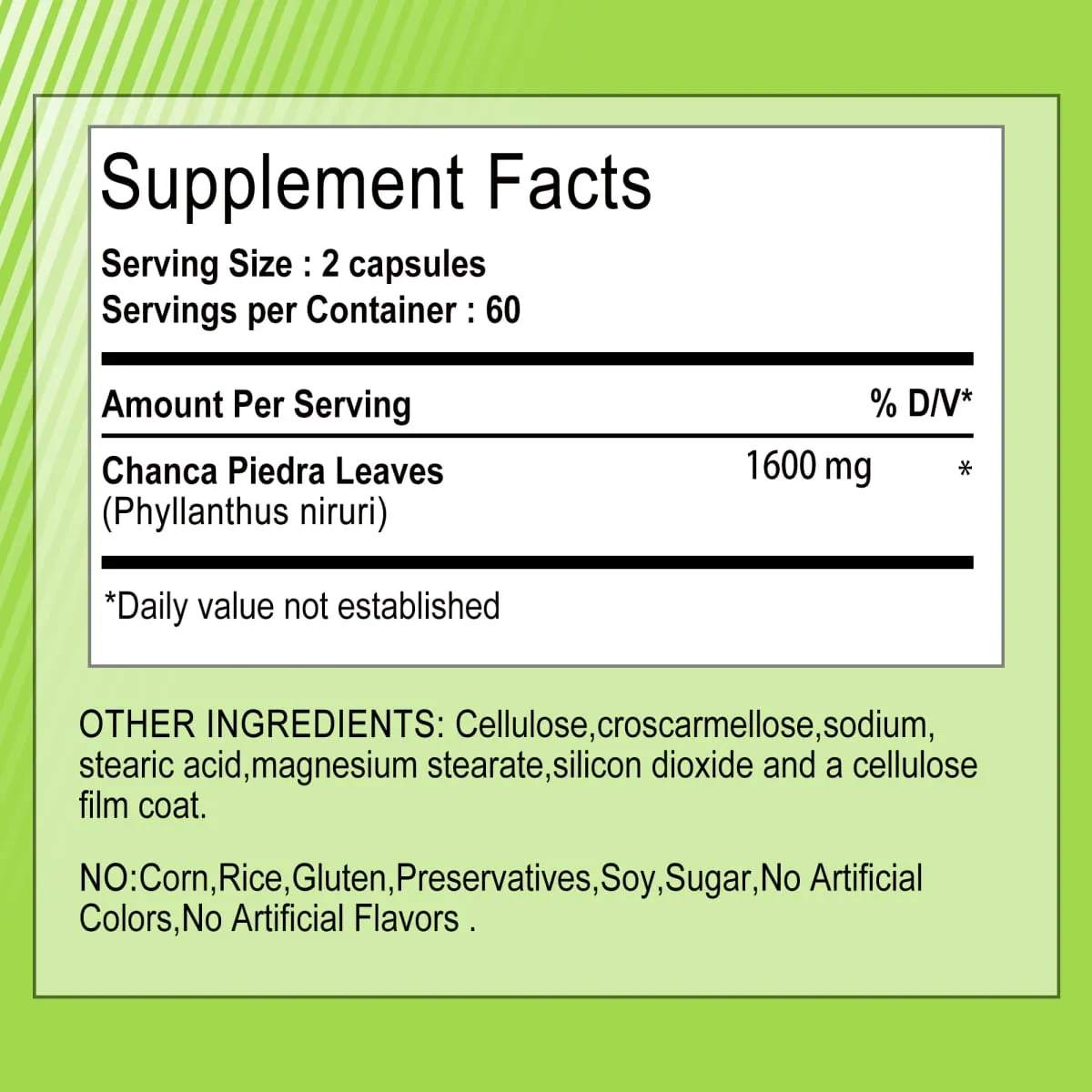 Chanca Piedra 1600mg - Kidney & Bladder Health Cleansing & Detoxification Urinary Support — image 3