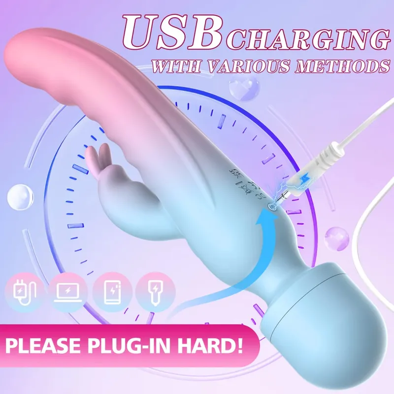 4 IN 1 Mode Vibrator AV Mesin Seks Tongkat Ajaib Klitoris G Spot Stimulator Vagina Wanita Pijat Wanita Mainan Seks Dewasa 18 +
