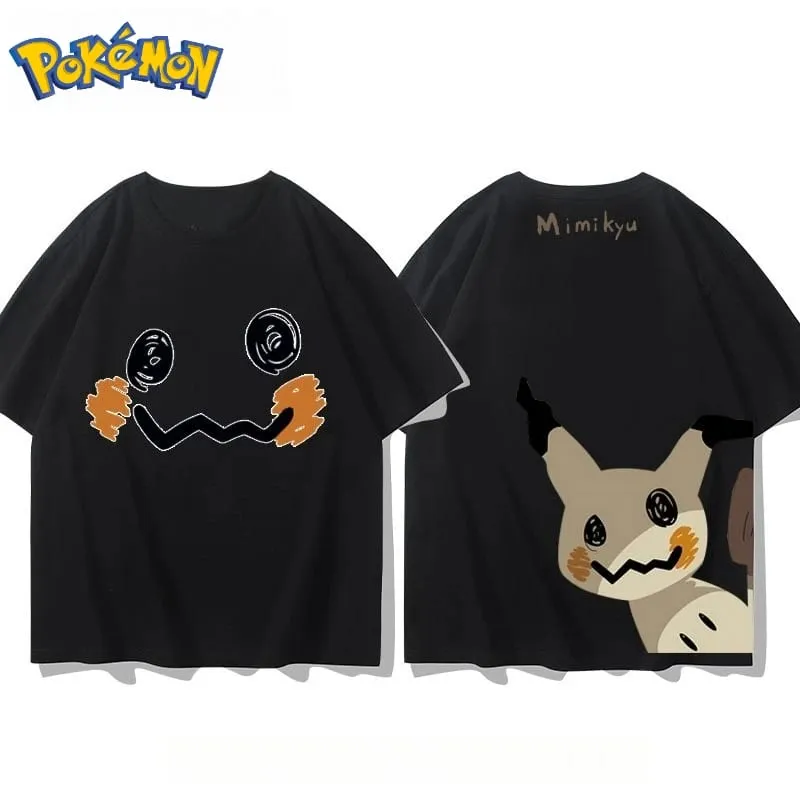 Neues Pokémon Mimikyu-T-Shirt für Herren mit Vorder- und Rückseitendruck, Sommer-Neues, lockeres, lässiges, vielseitiges Kurzarm-Oberteil für Herren und Damen — image 11