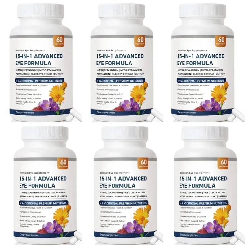 15-in-1 Advanced Eye Formula Lutein Zeaxanthin Bilberry Extract Vitamin C & E Supports Eye Health 60 Veggie Capsules for adult — image 12