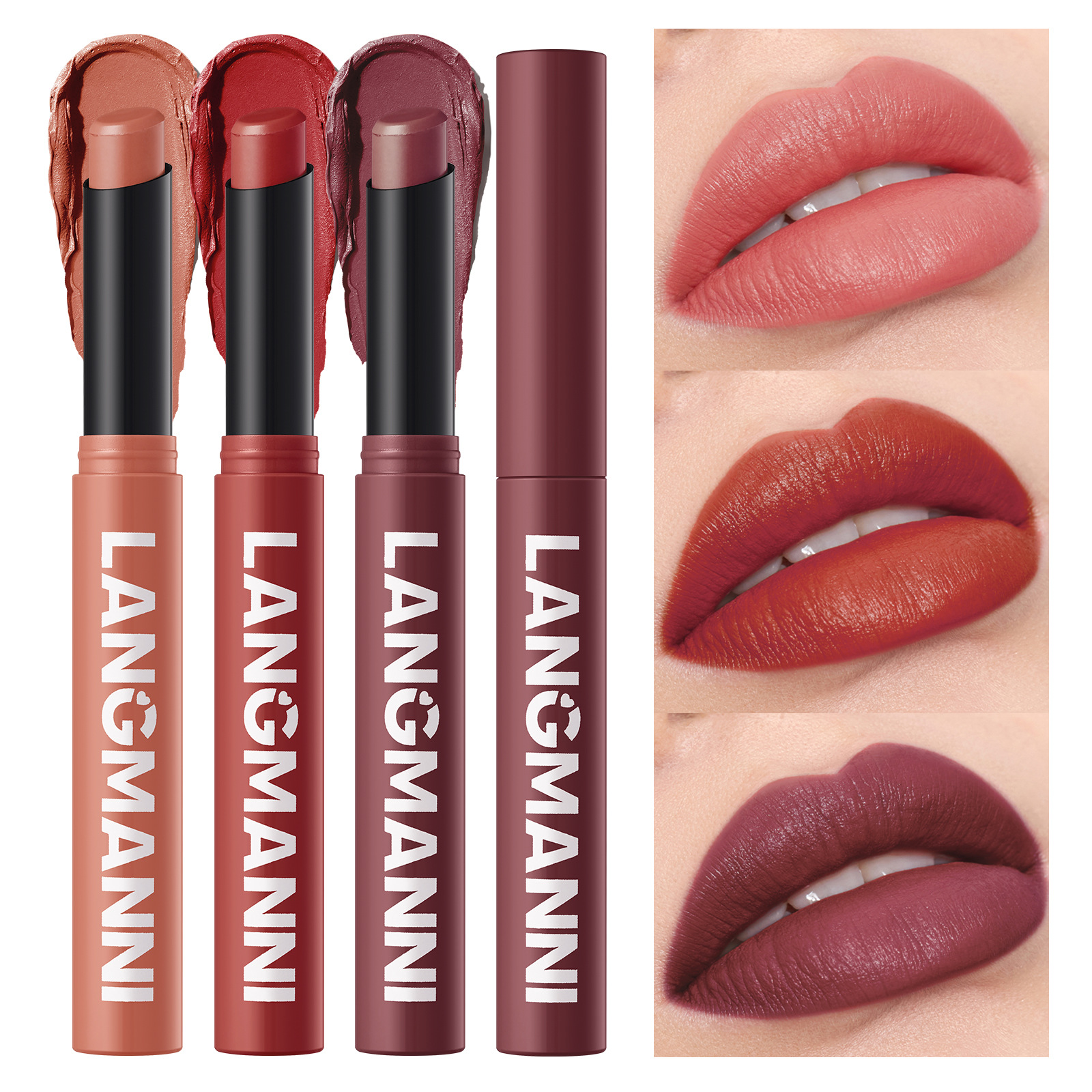 12 Color Matte Lipstick Pencil Waterproof Long Lasting Non-Stick Cup Lip Stain Tint Cosmetic Nude Lipstick Pen Makeup Maquillage — image 4