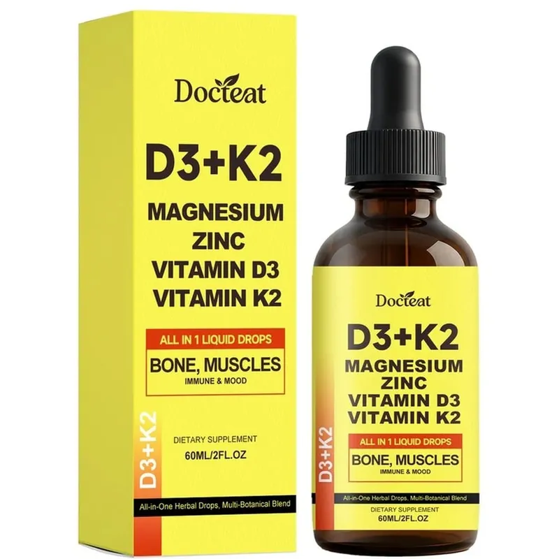 Docteat D3+K2 Liquid Drops with Magnesium Zinc & Vitamin D3 for Bone Health & Muscle Function Wellness Support Adults 60 ML — image 8