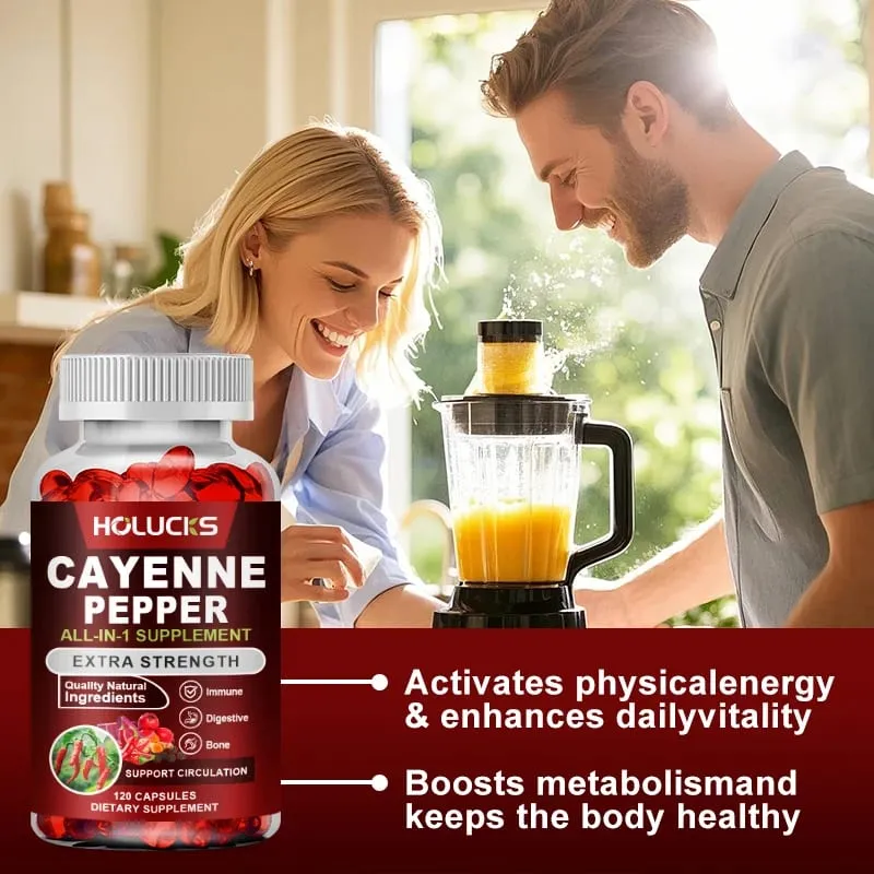 Pokročilé kapsle kajenského pepře s vitamínem D3 a K2 podporují cirkulaci imunitního zdraví a pohodlí trávení — image 6