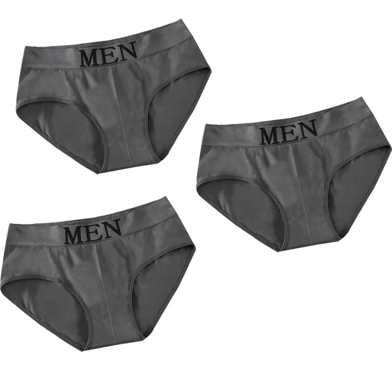 3Pcs/lot Men's Briefs Underwear Sexy Man Panties MEN Letter Underpants Breathable Comfortable Male Bikini Shorts Black Blue Red