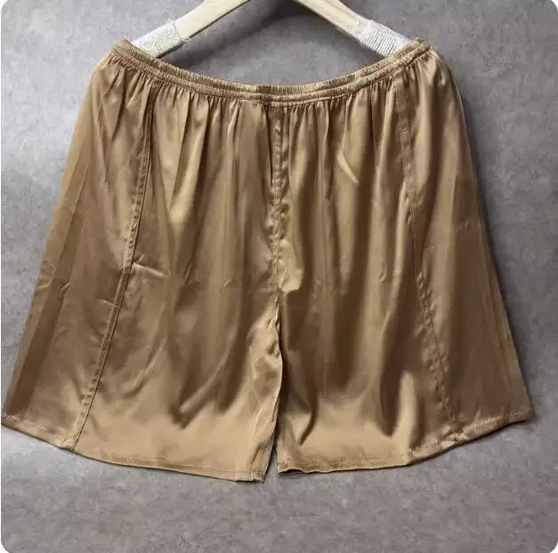 100% Mulberry Silk Men Boxer Underwear Couple Rubber Band Thin Short Home Pants Promotion Woman Can Wear — image 35