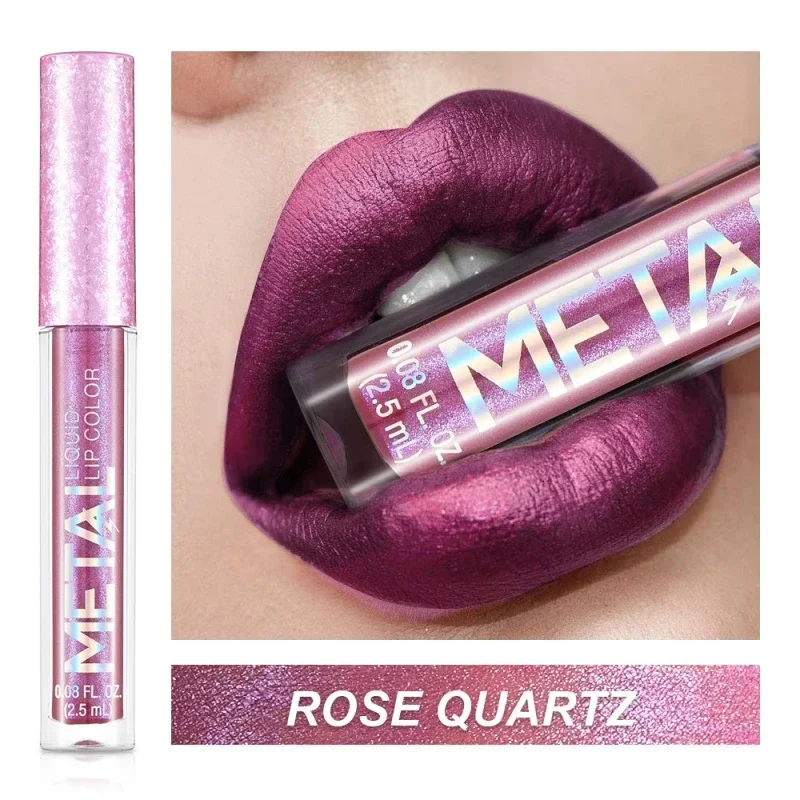 Metallic Matte Liquid Lipstick Waterproof Long Lasting Non-Stick Cup Matte Shimmer Glitter Lip Gloss Women Lips Makeup 12 Colors — image 2