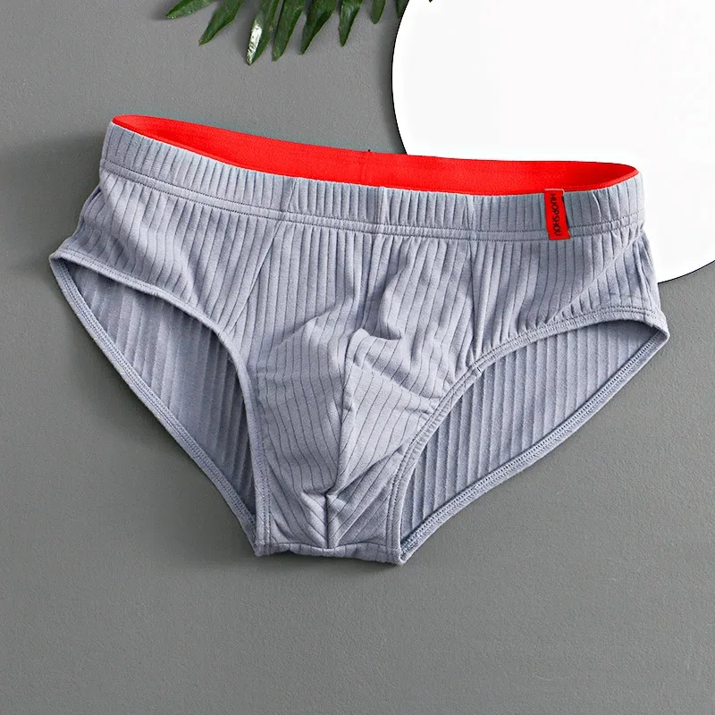 1/3 pièces hommes slips taille moyenne élastique doux respirant Anti-septique U convexe rayé couleur unie décontracté hommes caleçons sous-vêtements hommes — image 20