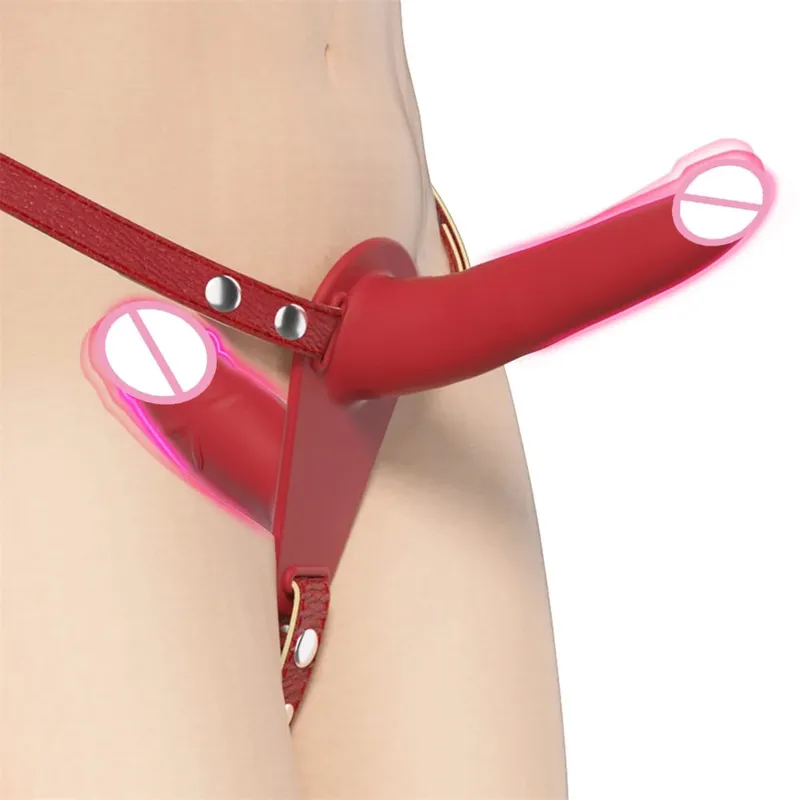 Strap-on Dildo Vibrator Vaginal Masturbatoion Clitoris Stimulator Wearable Double Head 10 Vibration Sex Toys for Couple Lesbian — image 11
