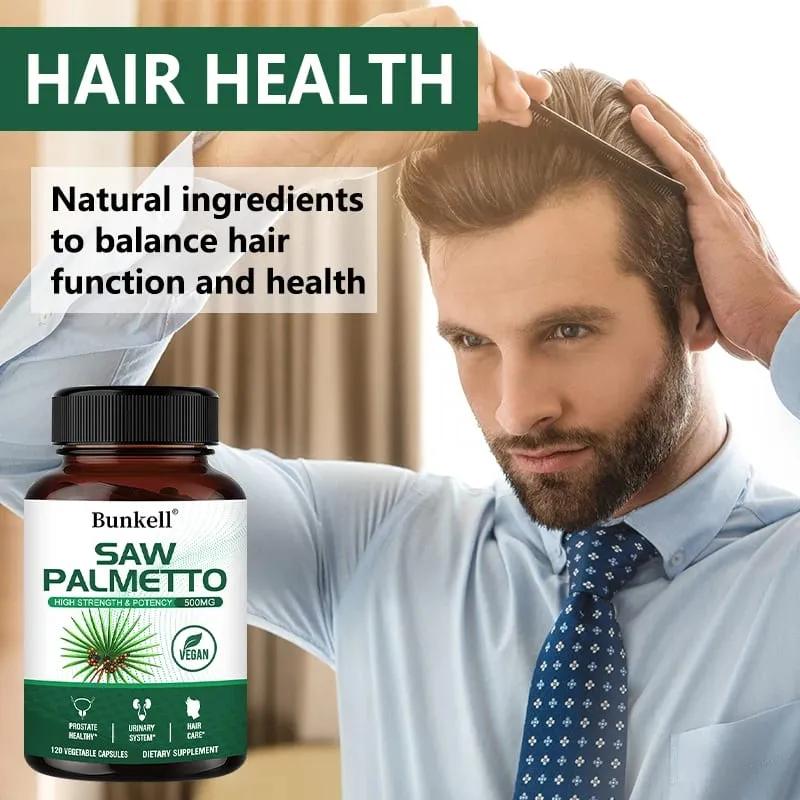 Saw Palmetto Capsules - Promotes Prostate Health Urinary Tract Support Reduces Hair Loss - Vegan — image 5