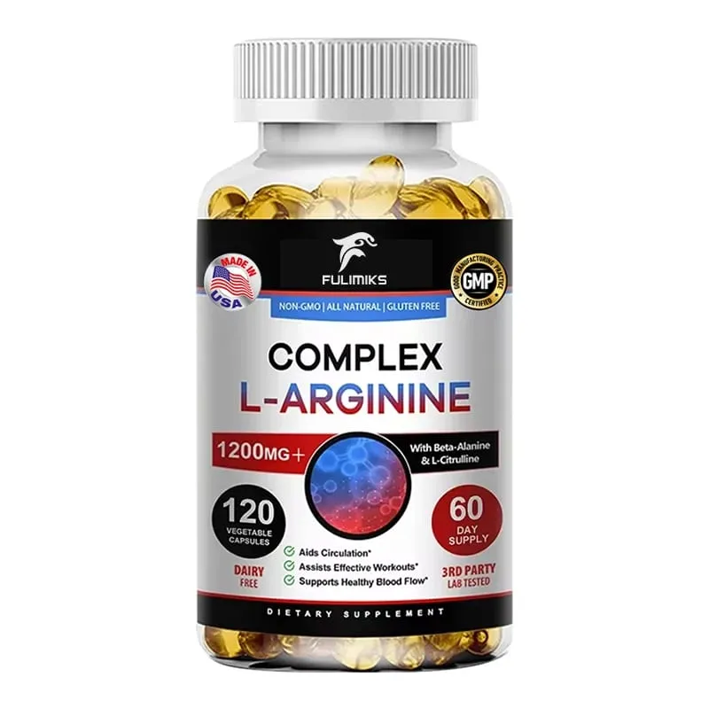 L-Arginine Nitric Oxide Supplement Helps Build Muscle and Supports Blood Flow Circulation Nutrient Delivery and Pumping