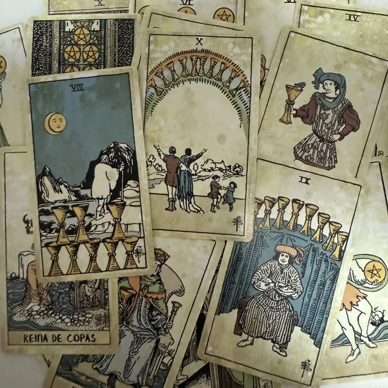 78pcs Vintage Tarot Cards Spanish Edition Board Game Divination Deck for Beginners Oracle Deck — image 5