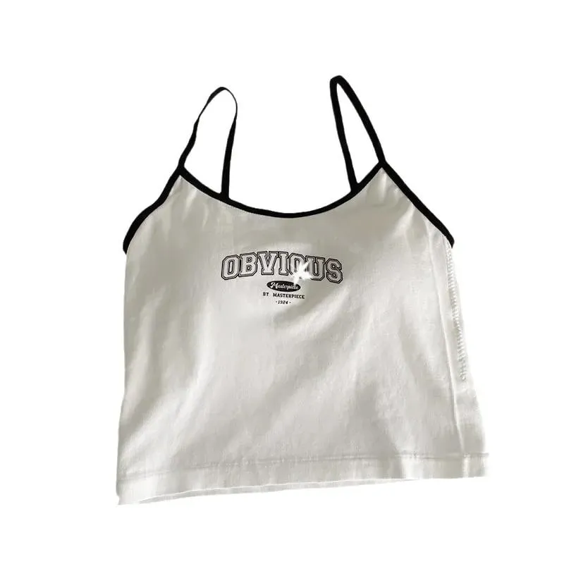 Summer Hot Picture Printing Girl Student Spaghetti-Strap Camisole Top Sexy Outerwear Fixed Cup Chest Pad Chest Wrap Underwear Fe — image 6