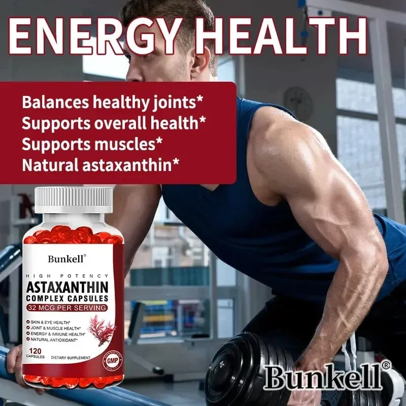 Astaxanthin 32 Mcg Supplement with EPA DHA Krill Oil Supports Healthy Vision Gut Health and Circulation Strong Antioxidant