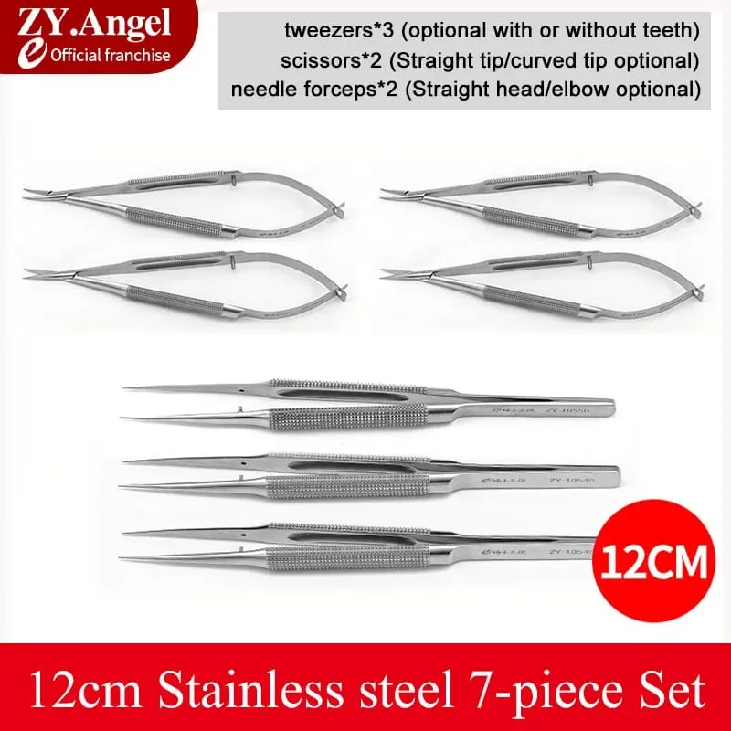 Ophthalmic Microsurgery Instruments Scissors Needle Holders Tweezers Stainless Steel 4/6/8 Piece Set Of Ophthalmic Surgical Tool — image 12
