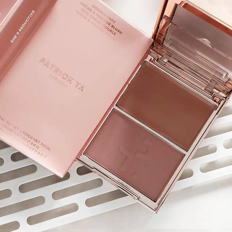Patrick 2 in 1 Cream & Powder Blush Palette Dual Cheek Blush Duo Lasting Natural Brightening TA Makeup Cosmetics She's That Girl — image 22