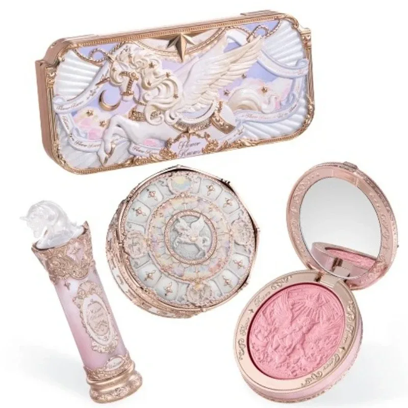 [NEW]Flower Knows Knight Unicorn Collection Gift Set includes makeup palette+lipstick+blush+loose setting powder