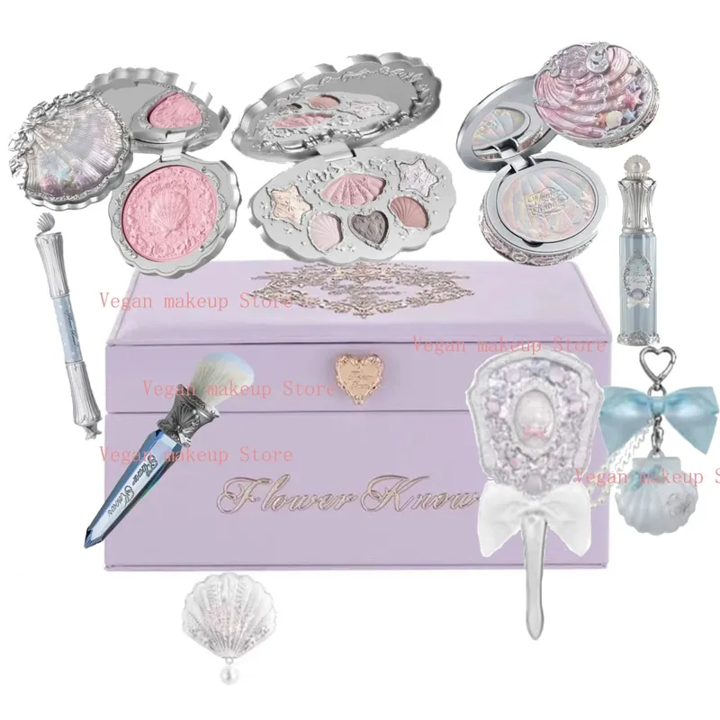 Flower Know Shell Jewelry All-In One Gift Set Makeup Set Full Professional Eyeshadow Blush Baked Powder 10pcs Flowerknows Kits — image 1