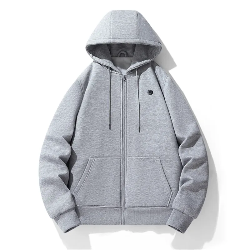 USB chauffage sweat à capuche pour homme hiver électrique vestes à capuche chauffantes veste à capuche avec fermeture éclair infrarouge 5 zones de chauffage veste noir gris