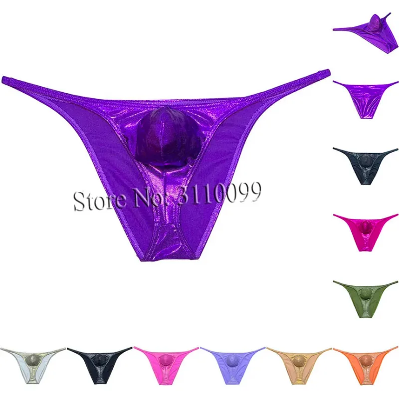 Men's Gloss Cheeky Briefs Posing Trunk Fitness Stretchy Bikini Briefs Underwear — image 2
