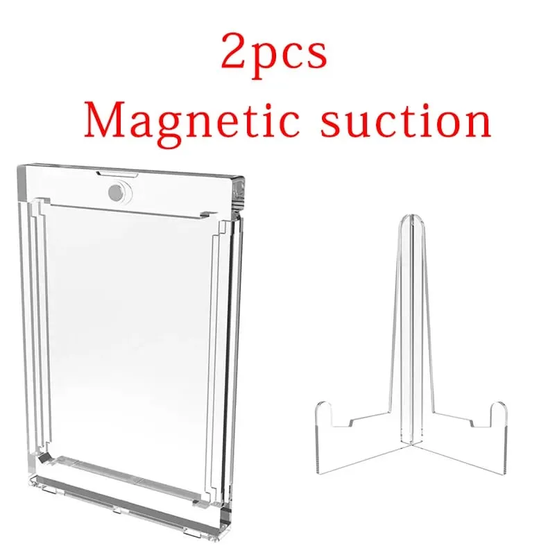 Magnetic Card Holder 35PT Support Set Protectors Hard Plastic Sleeves Trading Display Case For Pokemon Baseball Sports Yugioh — image 4