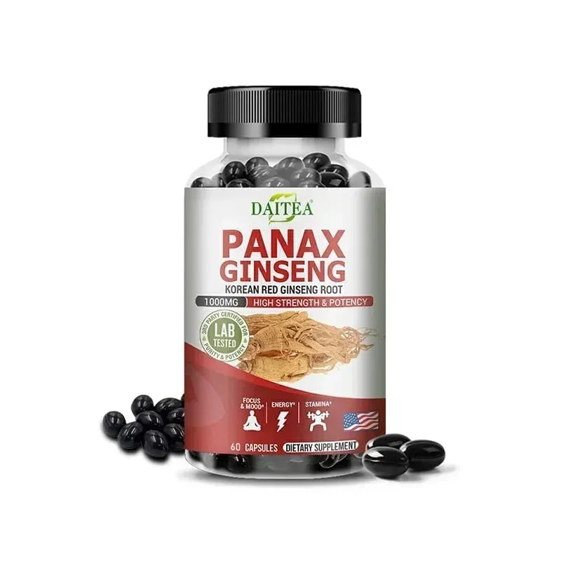 Ginseng Extract - Brain Booster for Memory and Focus Nitric Oxide Supplement Natural Energy Boost for Men and Women