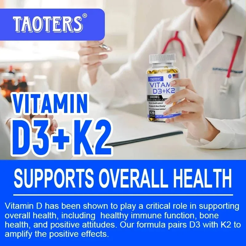 Συμπλήρωμα υγείας 3000 mg Vitamin D3+K2 - Συμπλήρωμα ασβεστίου για την ακρίβεια των οστών και τη γενική υγεία — image 4