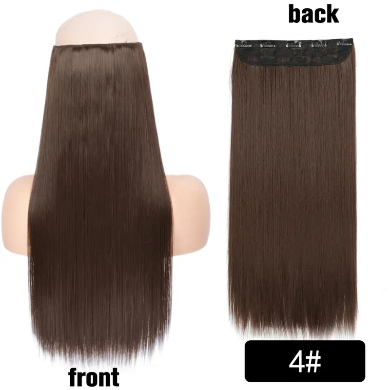 Long Straight Curly One Piece 5clips Clip-in Extensions 22Inch Heat Resistant Hairstyles Colour Mix Blonde Hair Piece For Women — image 67