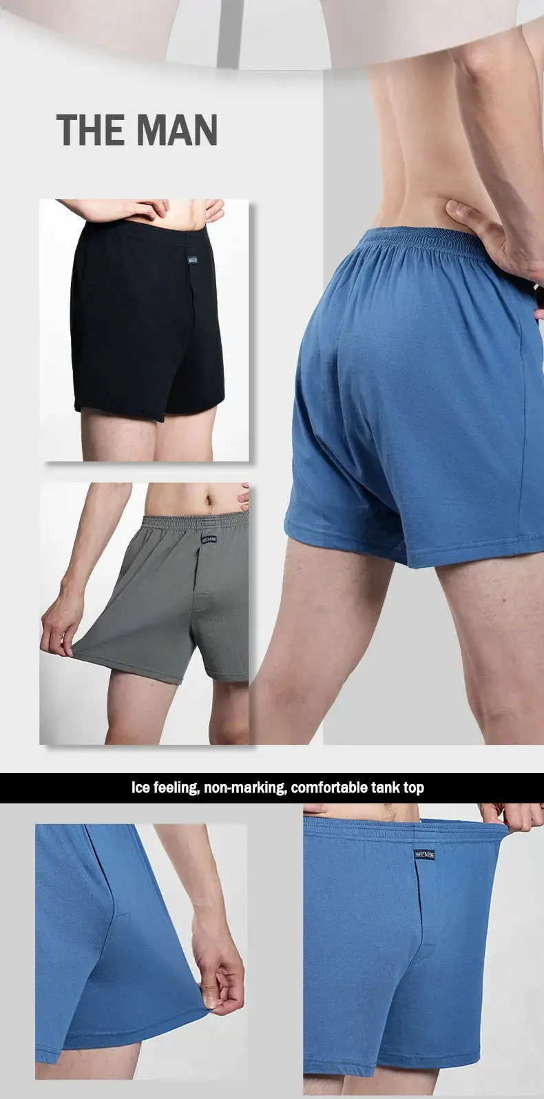 Men's High Waist Big Underpants Pure Cotton Boxer Shorts Underwear Casual Plaid Plus Size Aro Pants Pajama Bottoms at Home M-3XL