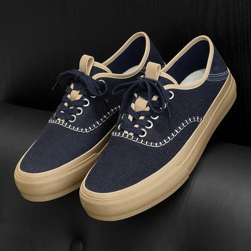 Men Board Shoes Spring Summer Casual Sneakers Moc Toe Stitching Detail Retro Flat Sole Canvas Texture Commute Footwear — image 3