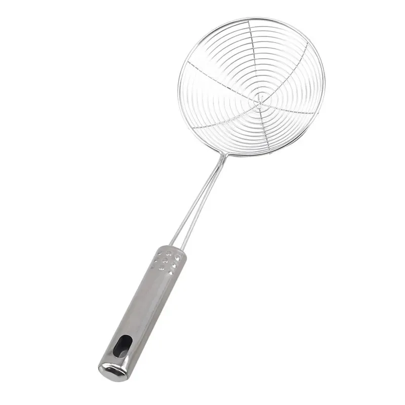 Oval Skimmer Stainless Steel Filter Mesh Oil Pot Food Filter Cookware Colander Fried Filter Kitchen Strainer Baking Cooking — image 4