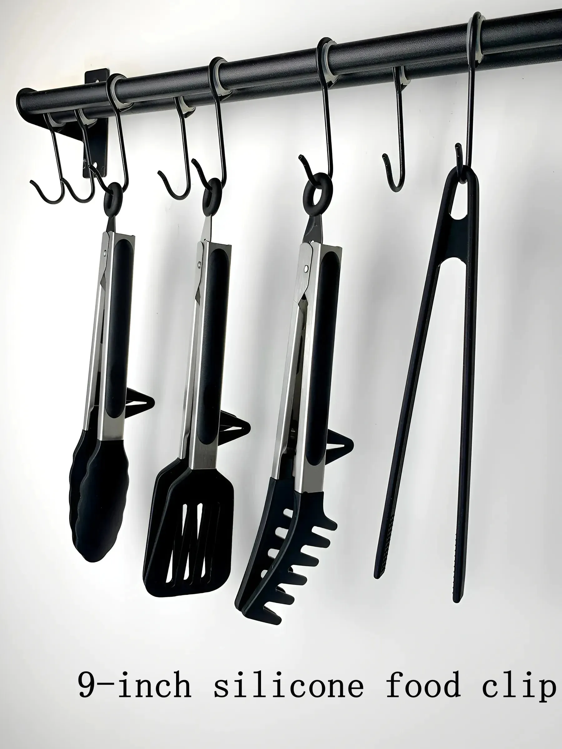 3pcs Silicone Kitchen Cooking Tongs Set Stainless Steel Nonstick Food Tongs Non-Slip Cooking Clip Clamp BBQ Salad Grill Tools