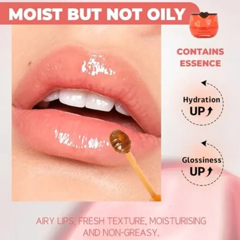 5.5g Lip Sleep Mask Night Sleep Maintenance Moisturizing Lip Gloss Bleach Cream Nourishing Lip Care Strawberry Honey — image 6